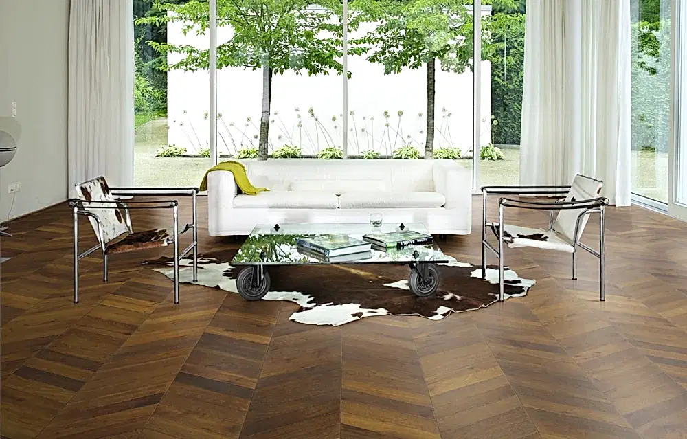 Chevron Dark Brown Macar Parke